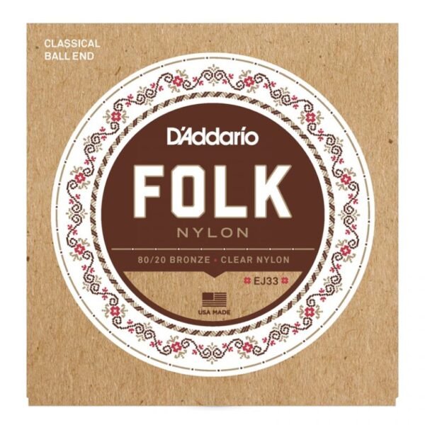 D’Addario EJ34 Folk Ball End Black Nylon