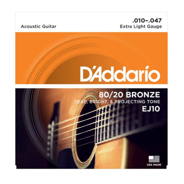 D’Addario EJ10 80/20 Bronze acoustic guitar strings