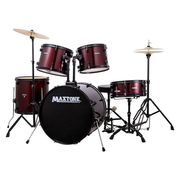 Maxtone Drum Set Black/Wine Red - Image 2