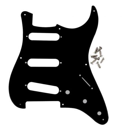 Stratocaster SSS Pickguard with Shielding Black/White