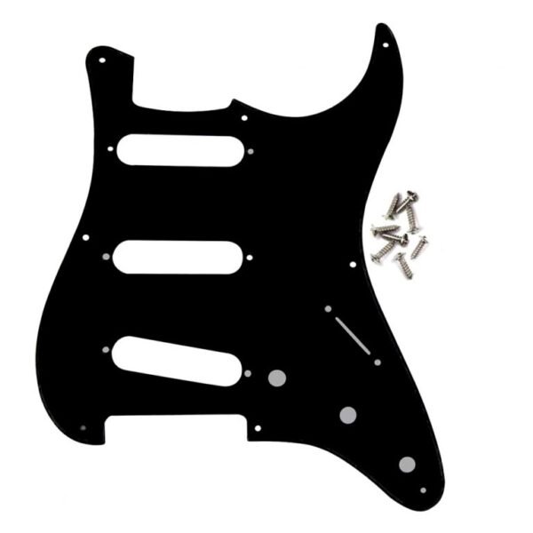 Stratocaster SSS Pickguard with Shielding Black/White