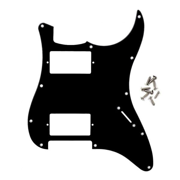 Stratocaster HH Pickguard with Shielding Black/Peral White