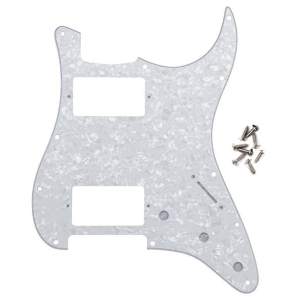 Stratocaster HH Pickguard with Shielding Black/Peral White - Image 2