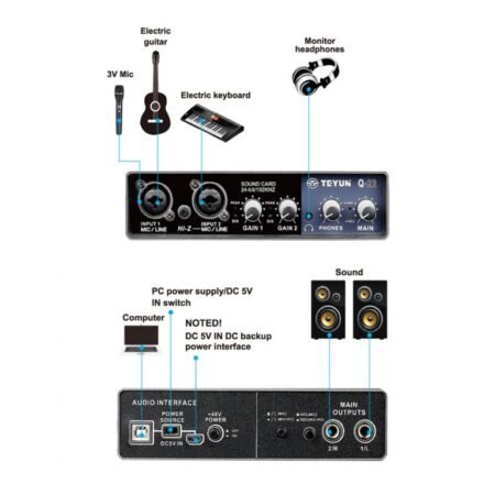 Teyun Q22 USB Audio Interface (new generation of Q-22 sound card) - Image 2
