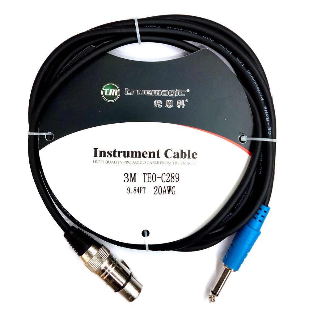 Truemagic Female XLR to TS Microphone Cable 10ft