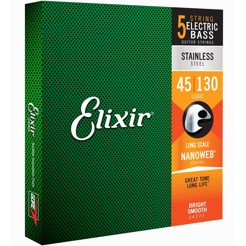 Elixir Nanoweb Bass Stainless Steel 5-String - Light
