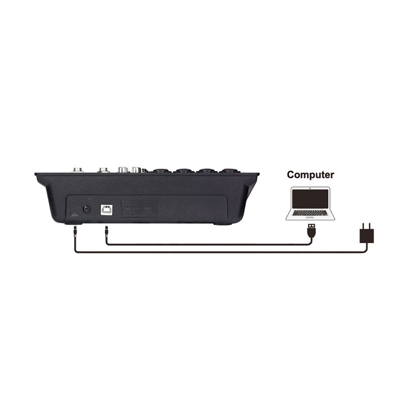 Teyun A6 6-Channel Mixer with USB Audio Interface - Image 2