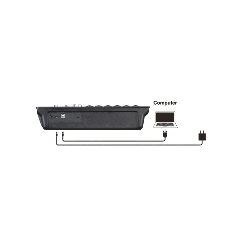 Teyun A8 8-Channel Mixer with USB Audio Interface - Image 2
