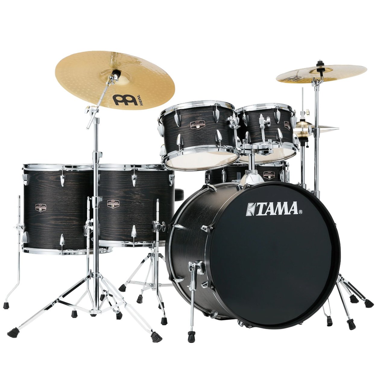 Tama Imperialstar IE62C 6-piece Drum Set with Throne & Hardware - Black Oak Wrap